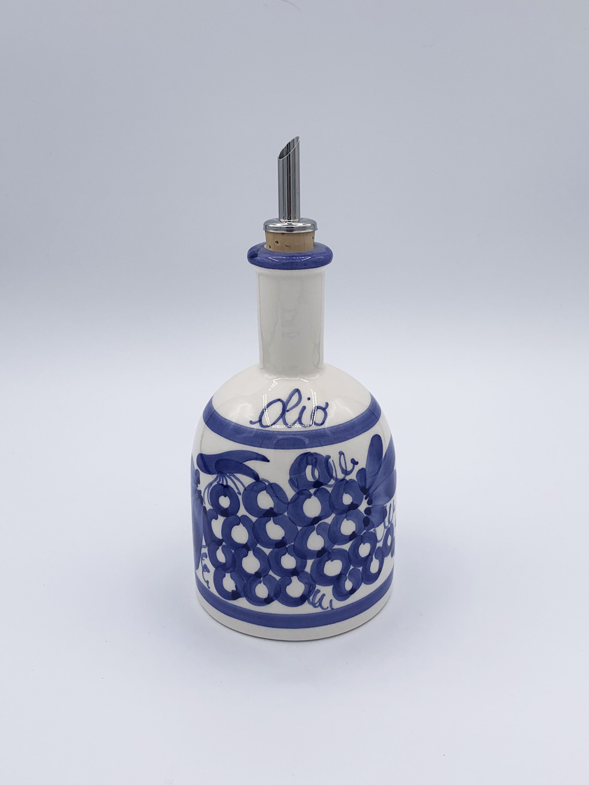 Oliera Ceramica Bottiglia Olio o Aceto  dipinta a mano artigianato italiano