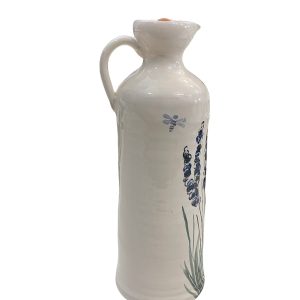 Amarcord Oliera in Ceramica Fatta e Dipinta a Mano con Disegni Lavanda 0,75 Lt