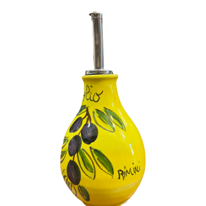 Amarcord Oliera in Ceramica Dipinta a Mano con dosatore e disegno olive