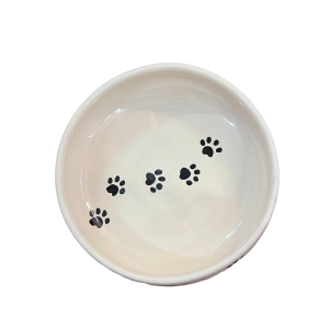 Amarcord Ciotola per cani in ceramica fatta e dipinta a mano con disegno bassotto rosso