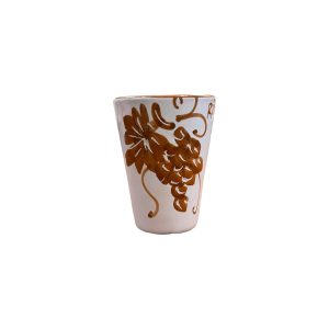 Amarcord Bicchierino in Ceramica Fatto e Dipinto a Mano da Liquore con Disegni Romagnoli Ruggine