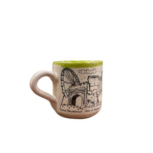 Amarcord La Romagna Tazza Mug con manico in Ceramica Souvenir Rimini Decoro Verde