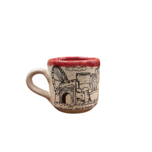 Amarcord La Romagna Tazza Mug con manico in Ceramica Souvenir Rimini Decoro Rosso